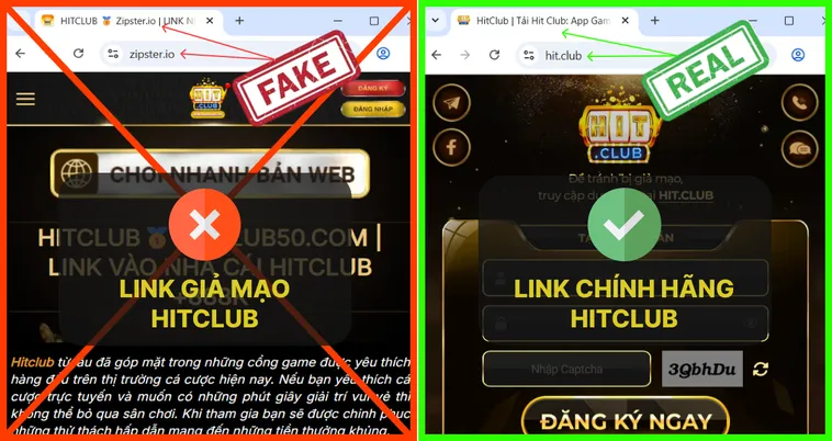 Hướng Dẫn Xác Minh Website HitClub Chính Hãng An Toàn 2 Logo trên trang chủ Hit.Club thật sắc nét, còn logo giả Hit.Club thường mờ hoặc pixel hóa.